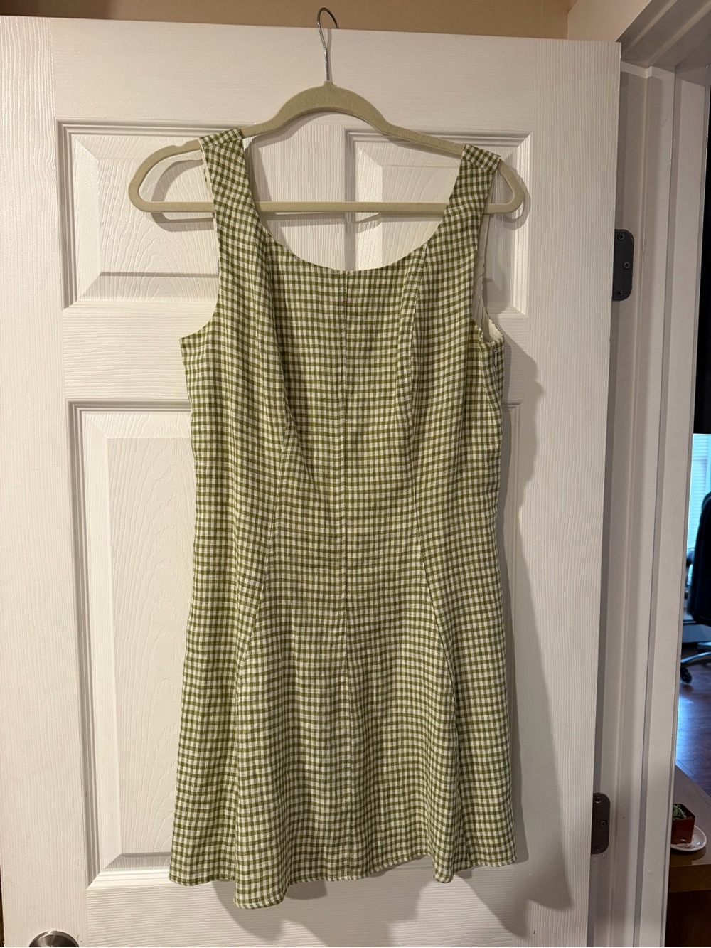 Reformation Linen Gingham Mini Dress